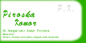 piroska komor business card